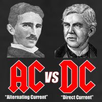 AC VS DC Thomas Edison Nikola Tesla 15oz Campfire Ceramic Mug