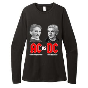 AC VS DC Thomas Edison Nikola Tesla Womens CVC Long Sleeve Shirt