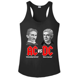 AC VS DC Thomas Edison Nikola Tesla Ladies PosiCharge Competitor Racerback Tank