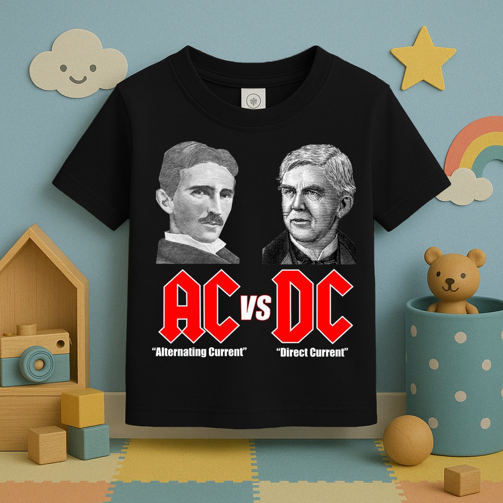 AC VS DC Thomas Edison Nikola Tesla Toddler T-Shirt