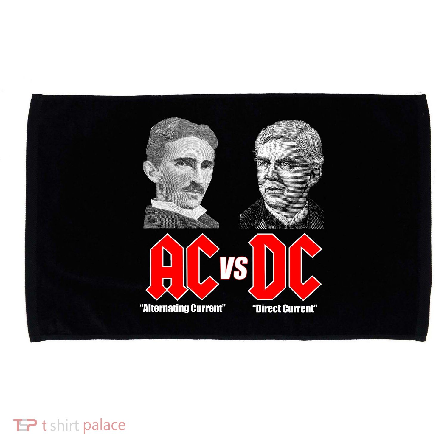 AC VS DC Thomas Edison Nikola Tesla Microfiber Hand Towel