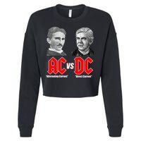 AC VS DC Thomas Edison Nikola Tesla Cropped Pullover Crew