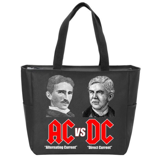AC VS DC Thomas Edison Nikola Tesla Zip Tote Bag