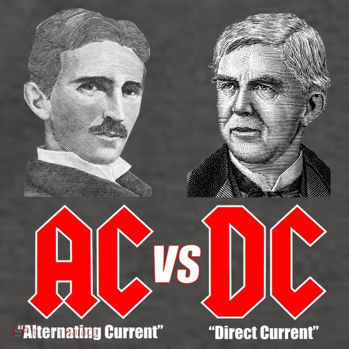 AC VS DC Thomas Edison Nikola Tesla Vector Backpack