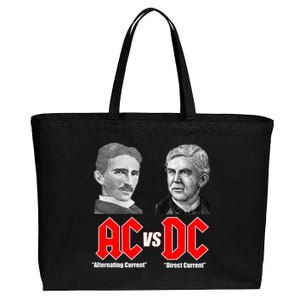 AC VS DC Thomas Edison Nikola Tesla Cotton Canvas Jumbo Tote