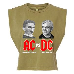 AC VS DC Thomas Edison Nikola Tesla Garment-Dyed Women's Muscle Tee