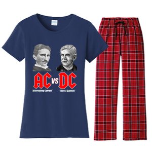 AC VS DC Thomas Edison Nikola Tesla Women's Flannel Pajama Set