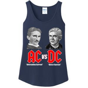 AC VS DC Thomas Edison Nikola Tesla Ladies Essential Tank