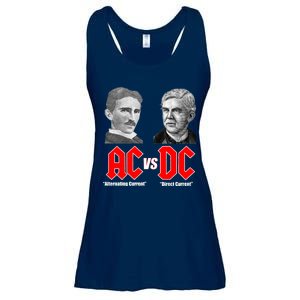 AC VS DC Thomas Edison Nikola Tesla Ladies Essential Flowy Tank