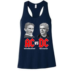 AC VS DC Thomas Edison Nikola Tesla Women's Racerback Tank