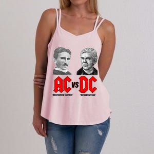 AC VS DC Thomas Edison Nikola Tesla Women's Strappy Tank