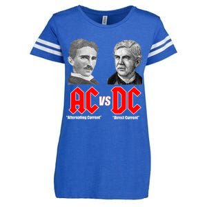 AC VS DC Thomas Edison Nikola Tesla Enza Ladies Jersey Football T-Shirt