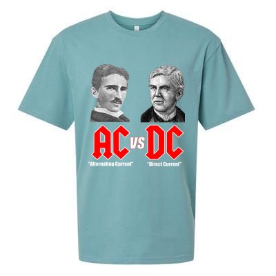 AC VS DC Thomas Edison Nikola Tesla Sueded Cloud Jersey T-Shirt