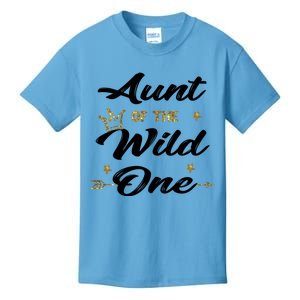 Aunt Cute 1st Birthday Auntie Of The Wild One Family Set Gift Kids T-Shirt