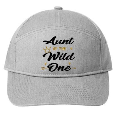 Aunt Cute 1st Birthday Auntie Of The Wild One Family Set Gift 7-Panel Snapback Hat