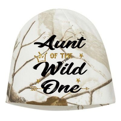 Aunt Cute 1st Birthday Auntie Of The Wild One Family Set Gift Kati - Camo Knit Beanie