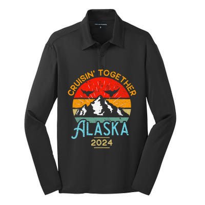 Alaska Cruise 2024 Family Friends Group Travel Matching Silk Touch Performance Long Sleeve Polo