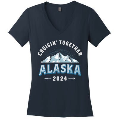 Alaska Cruises 2024 Outfits For Wo Cruisin Together Women's V-Neck T-Shirt