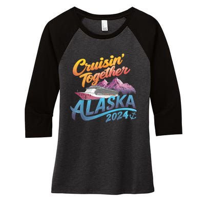 Alaska Cruise 2024 Family Cruise 2024 Cruisin Together Women's Tri-Blend 3/4-Sleeve Raglan Shirt