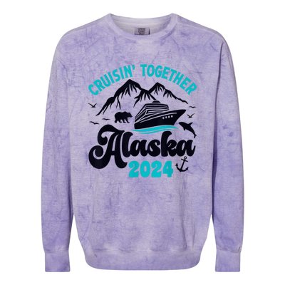 Alaska Cruise 2024 Matching Family  Wo Kid Girl Boy Colorblast Crewneck Sweatshirt