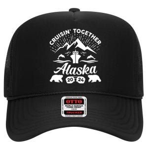 Alaska Cruise 2024 Family Summer Vacation Travel Matching High Crown Mesh Back Trucker Hat