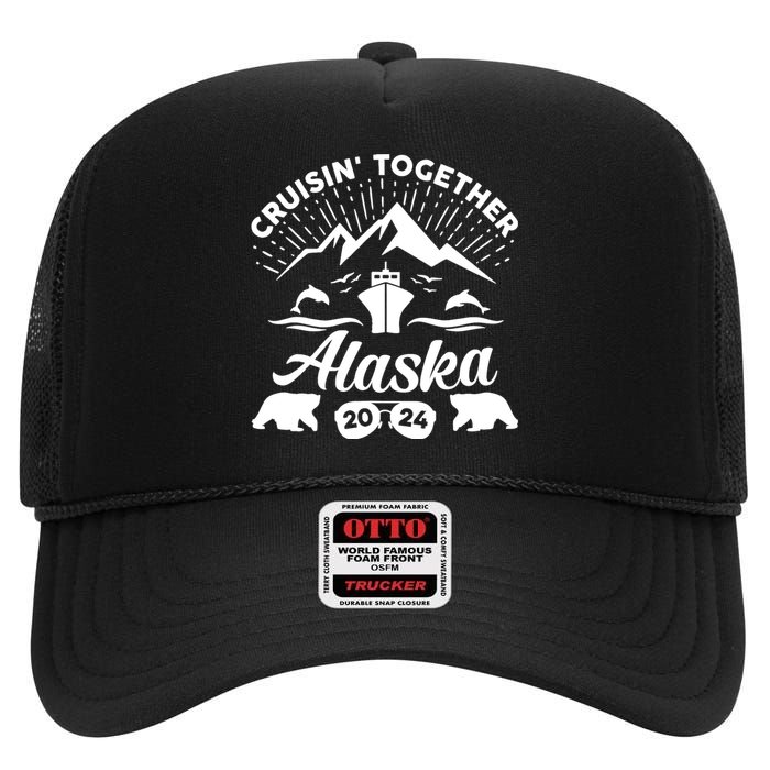 Alaska Cruise 2024 Family Summer Vacation Travel Matching High Crown Mesh Back Trucker Hat