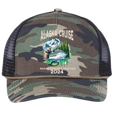 Alaska Cruise 2024 Family Friends Retro Rope Trucker Hat Cap