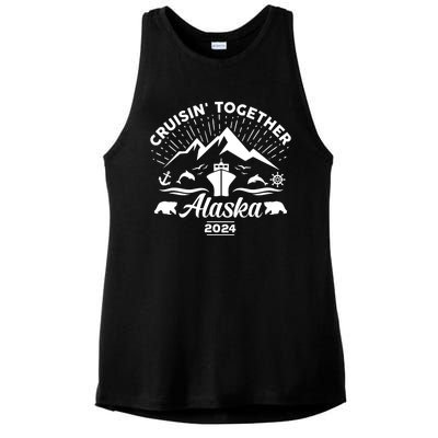 Alaska Cruise 2024 Family Friends Group Travel Matching Ladies PosiCharge Tri-Blend Wicking Tank