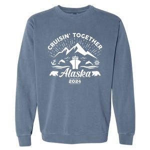 Alaska Cruise 2024 Family Friends Group Travel Matching Garment-Dyed Sweatshirt