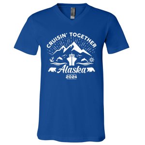 Alaska Cruise 2024 Family Friends Group Travel Matching V-Neck T-Shirt