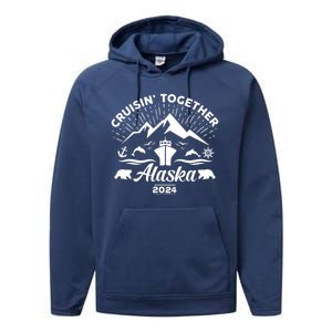 Alaska Cruise 2024 Family Friends Group Travel Matching Performance Fleece Hoodie