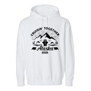 Alaska Cruise 2024 Family Friends Group Travel Matching Garment-Dyed Fleece Hoodie