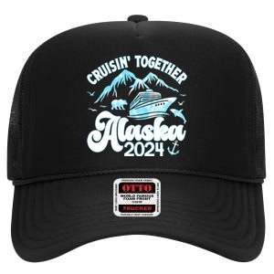 Alaska Cruise 2024 Retro Matching Family And Friends Group High Crown Mesh Back Trucker Hat