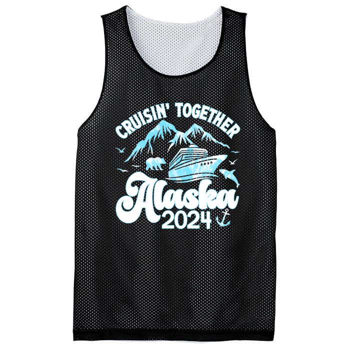 Alaska Cruise 2024 Retro Matching Family And Friends Group Mesh Reversible Basketball Jersey Tank