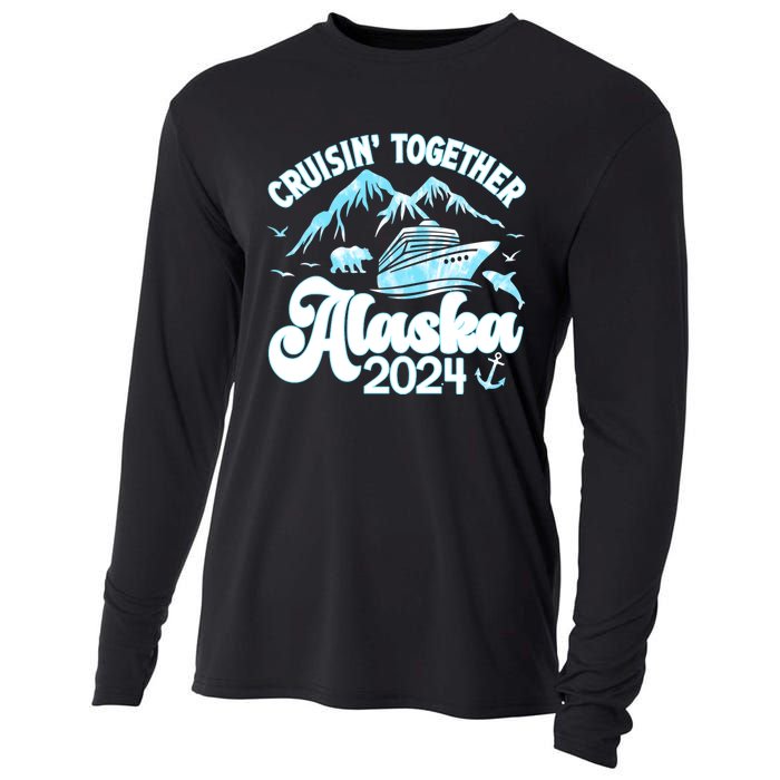 Alaska Cruise 2024 Retro Matching Family And Friends Group Cooling Performance Long Sleeve Crew