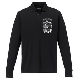 Alaska Cruise 2024 Matching Family Friends Group Alaskan Performance Long Sleeve Polo