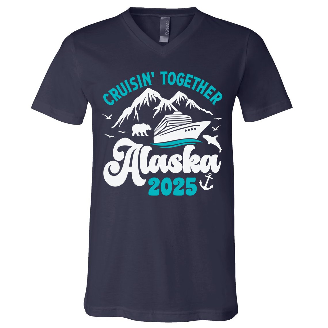 Alaska Cruise 2025 Matching Family V-Neck T-Shirt