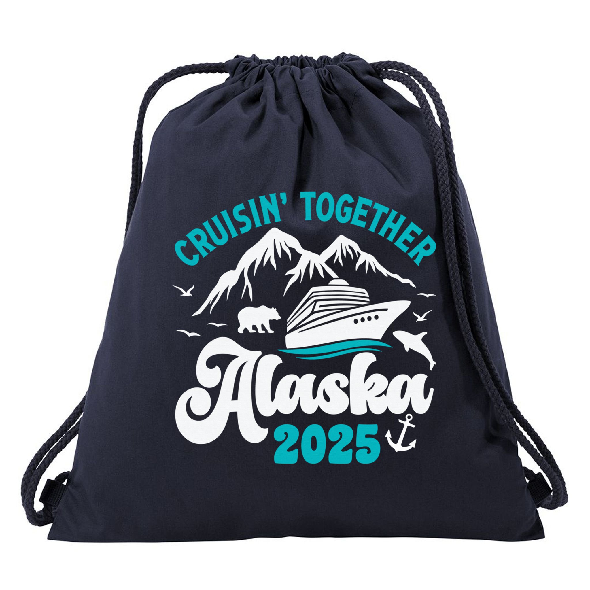 Alaska Cruise 2025 Matching Family Drawstring Bag