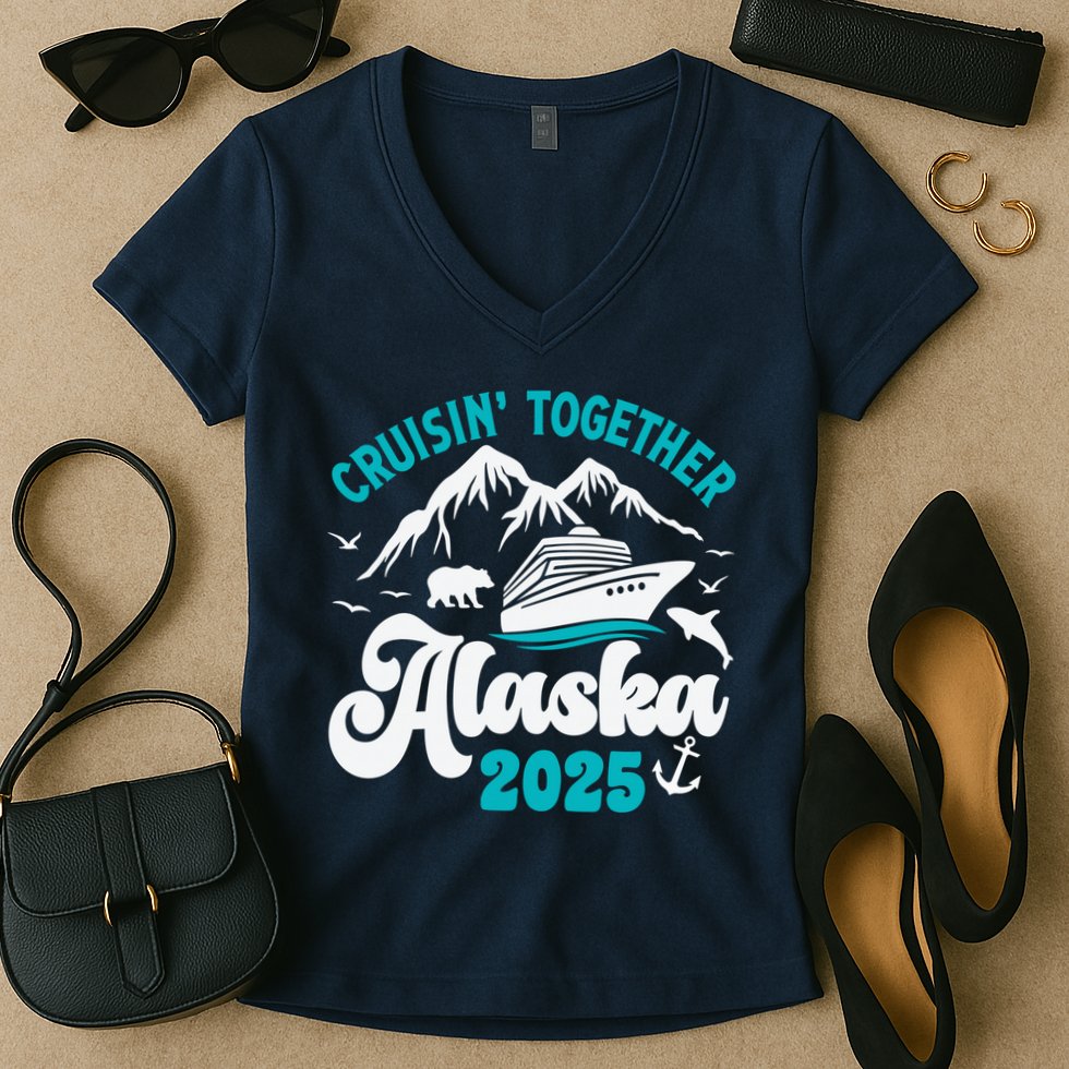 Alaska Cruise 2025 Matching Family Women's V-Neck T-Shirt