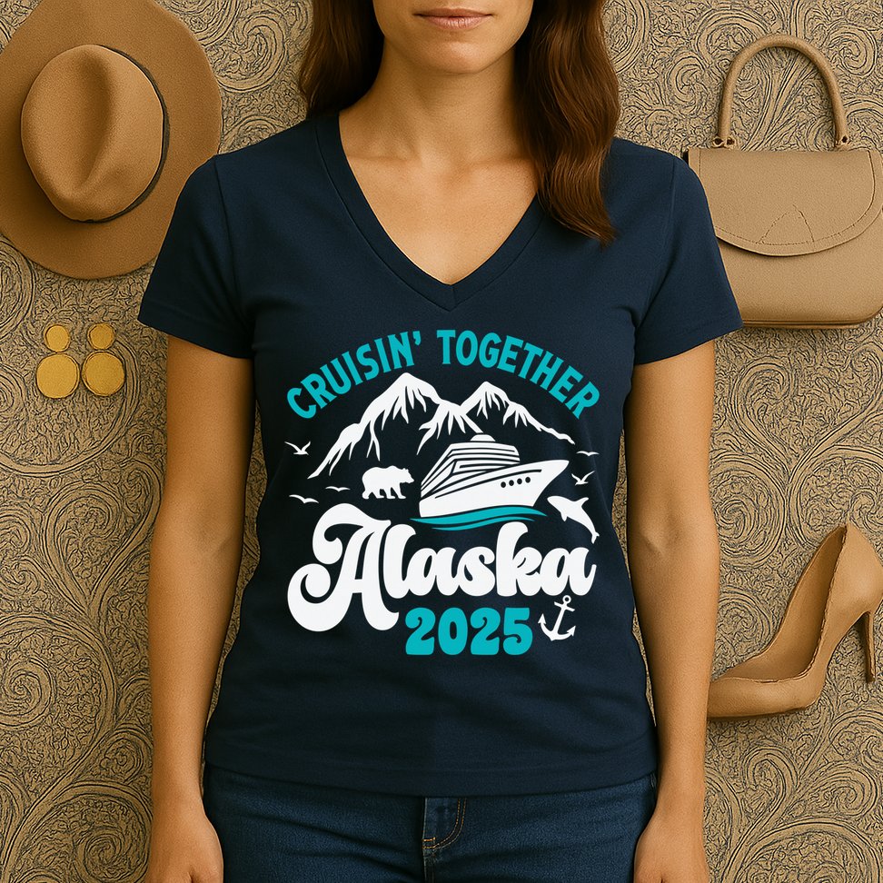 Alaska Cruise 2025 Matching Family Women's V-Neck T-Shirt