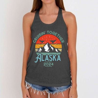 Alaska Cruise 2024 Matching Family Friends And Group Women's Knotted Racerback Tank