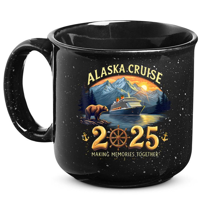Alaska Cruise 2025 Matching Family And Group Adventure  15oz Campfire Ceramic Mug