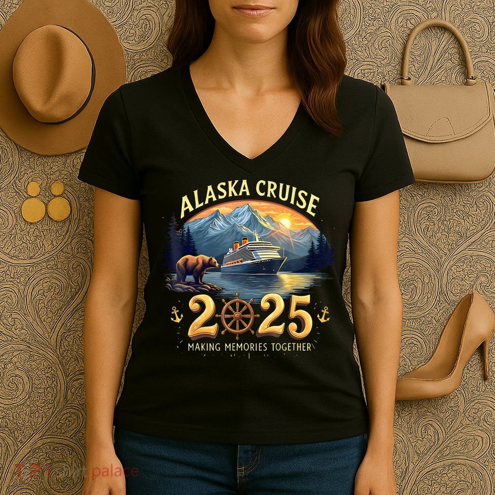 Alaska Cruise 2025 Matching Family And Group Adventure  Women's V-Neck T-Shirt