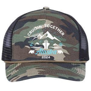 Alaska Cruise 2024 Family Friends Group Travel Matching Retro Rope Trucker Hat Cap