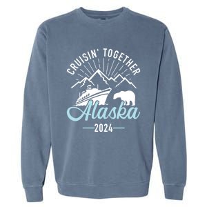 Alaska Cruise 2024 Matching Family And Friends Group Gift Garment-Dyed Sweatshirt