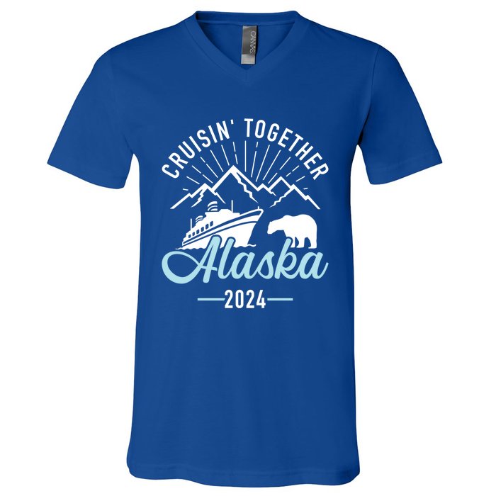 Alaska Cruise 2024 Matching Family And Friends Group Gift V-Neck T-Shirt