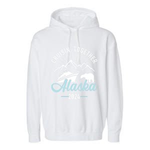 Alaska Cruise 2024 Matching Family And Friends Group Gift Garment-Dyed Fleece Hoodie