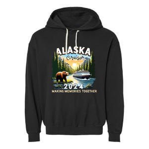 Alaska Cruise 2024 Trip Matching Family Friends Alaska Squad Garment-Dyed Fleece Hoodie