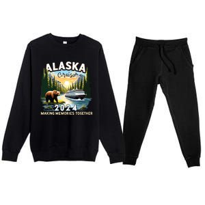 Alaska Cruise 2024 Trip Matching Family Friends Alaska Squad Premium Crewneck Sweatsuit Set