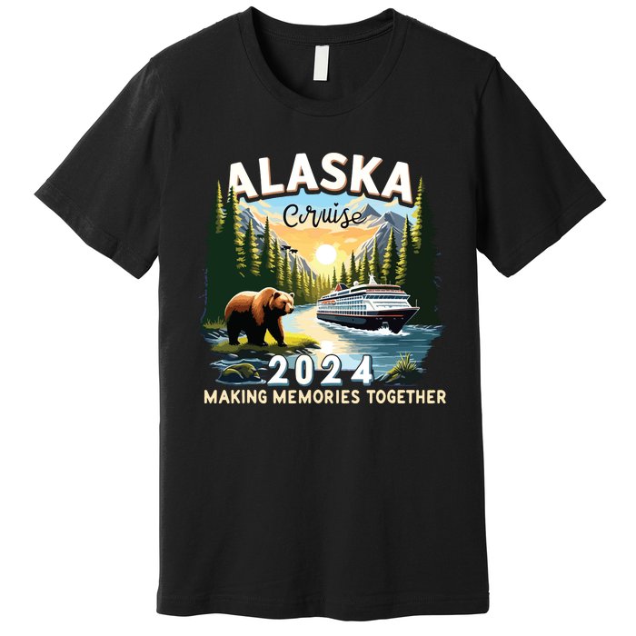 Alaska Cruise 2024 Trip Matching Family Friends Alaska Squad Premium T-Shirt